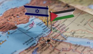 Geopolitische Landkarte Gaza und West Bank