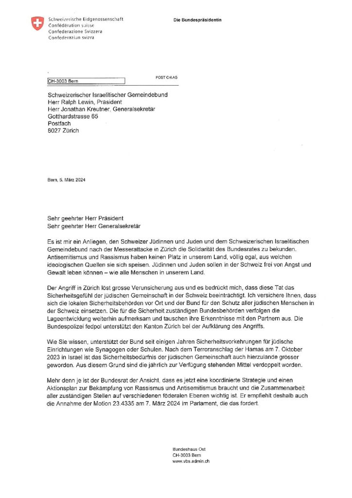 Schreiben der Bundespräsidentin