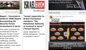 Auswahl von Palästinensischen Medienberichten analysiert von Palestinian Media Watch