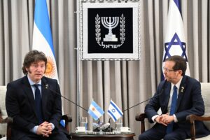 Javier Milei und Jitzchak Herzog bei einem Besuch des Argentinischen Präsidenten in Israel im Februar 2024