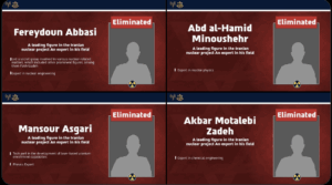 Meldungen der IDF über die Eliminierung von Iranischen Atomwissenschaftlern