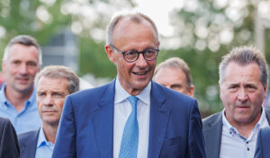 Friedrich Merz bei einer Wahlkampfveranstaltung in Erfurt 2024