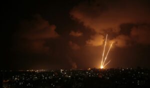 Raketen die aus dem Gazastreifen nach Israel abgefeuert werden