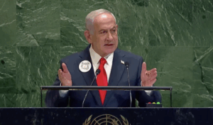 Benjamin Netanjahu während seiner Rede bei der UNGA