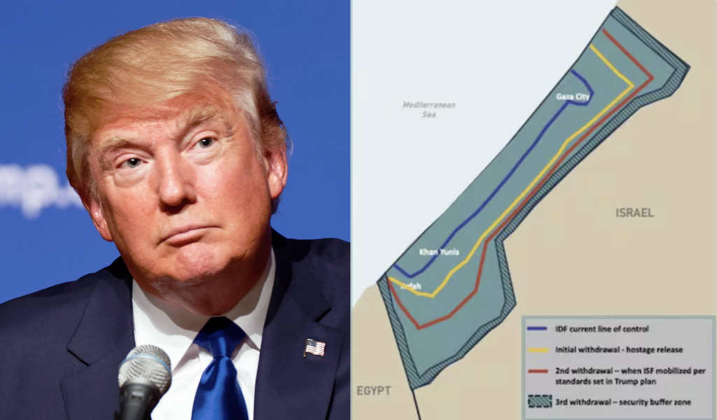 Die Karte zum Friedensplan Donal Trumps