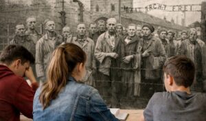 Ki generated symbolic image on education and Shoa