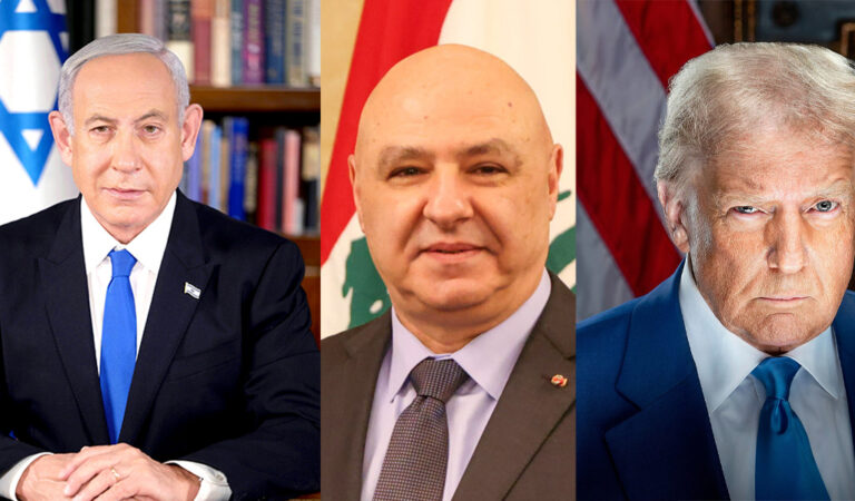 Benjamin Netanyahu, Joseph Aoun und Donald Trump