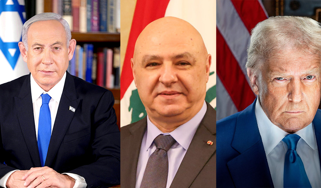 Benjamin Netanyahu, Joseph Aoun und Donald Trump