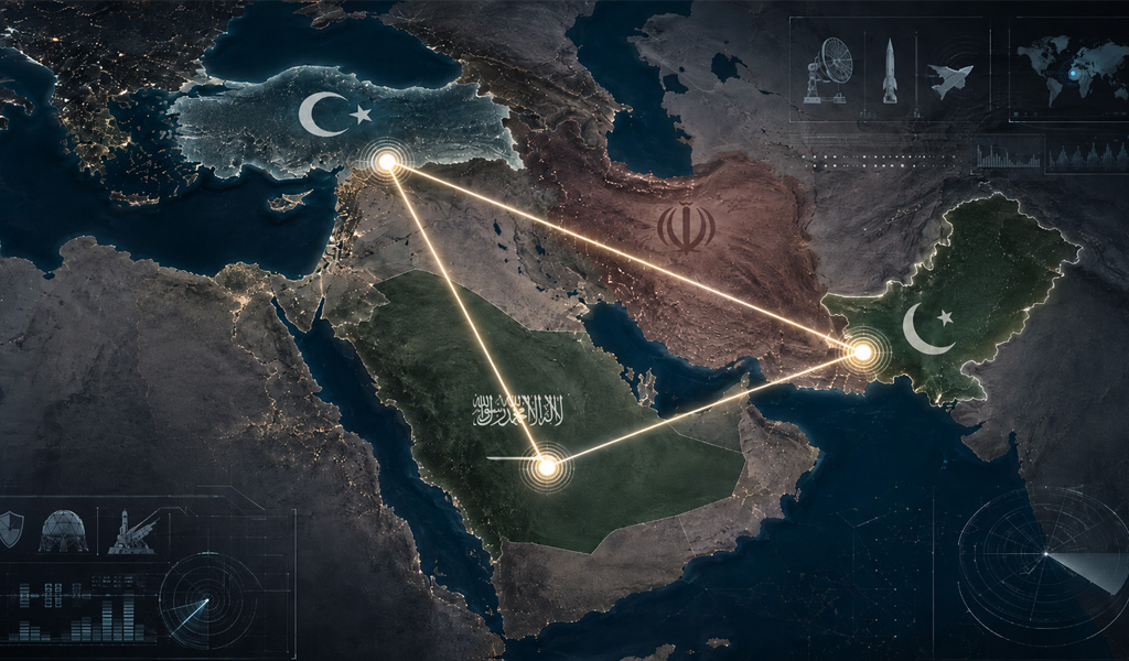 Visualisierung des Mekka-Paktes der Türkei, Saudie-Arabien und Pakistan